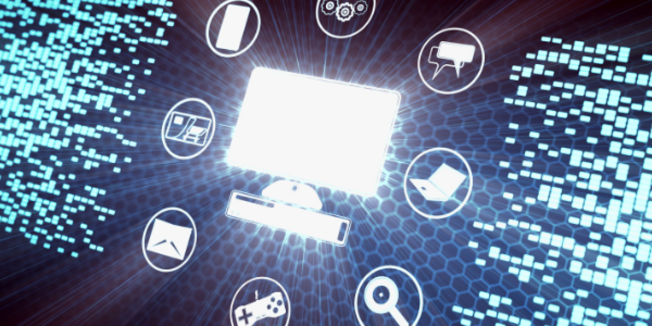 E-Services, Digital images, computer with digital platform options.